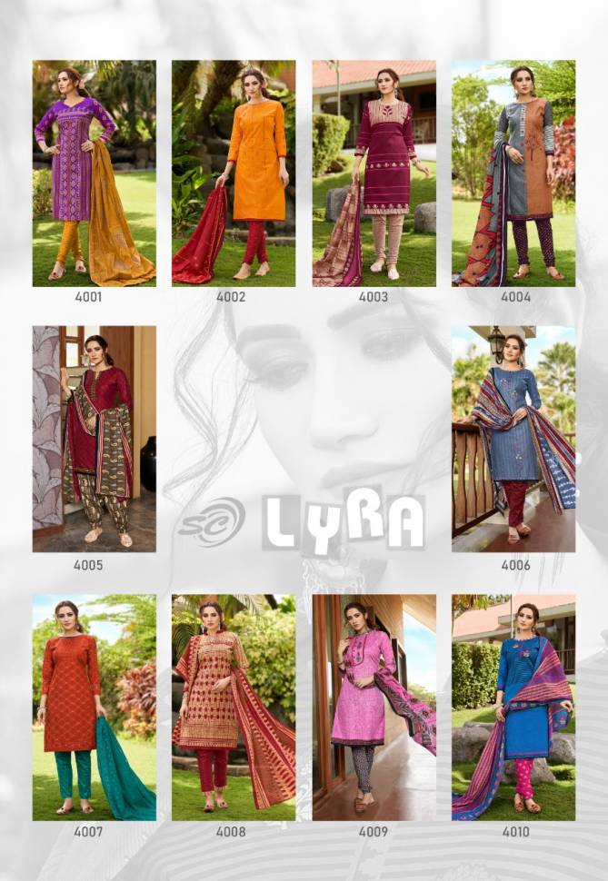 Sc Lyra 4 Latest Fancy Designer Festive Wear Printed Cotton Dress Material